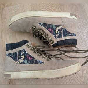 inkkas Tan Leather High-Top Sneakers with White Stamp